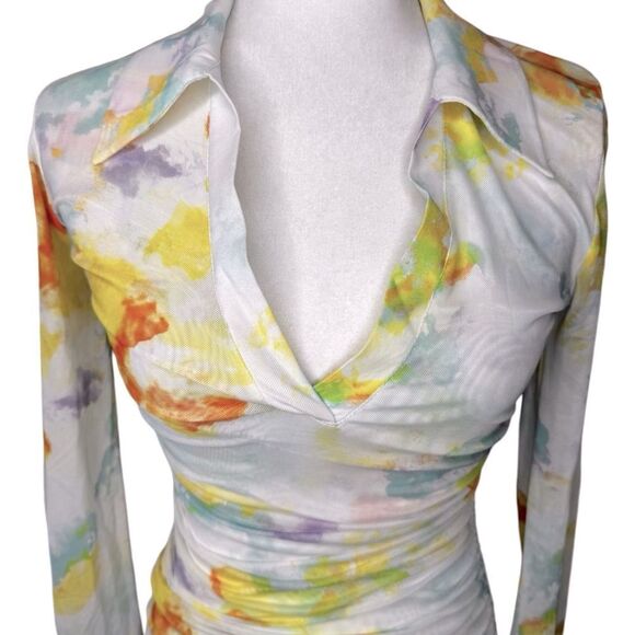 Bar III x Nicole Williams English printed drawstring dress size XS - Picture 9 of 10